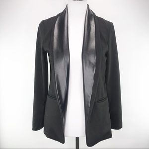 Love...ady Black Faux Leather Blazer Jacket Small